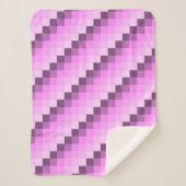 Couverture Sherpa Carrés rose et violet (Devant)