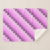 Couverture Sherpa Carrés rose et violet (Devant (Horizontal))