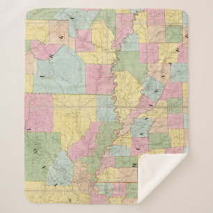 Couverture Sherpa Carte du Mississippi, de la Louisiane et de