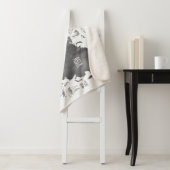 Couverture Sherpa Carte du monde Art noir blanc Nautique (En situation)