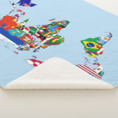 Couverture Sherpa Carte du monde des drapeaux Sherpa Blanket (3/4)