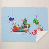 Couverture Sherpa Carte du monde des drapeaux Sherpa Blanket (Devant (Horizontal))