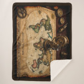 Couverture Sherpa Carte du monde Steampunk Olde (Devant)