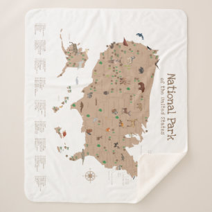 Couverture Sherpa Carte du parc national Adventure Woodland Nursery