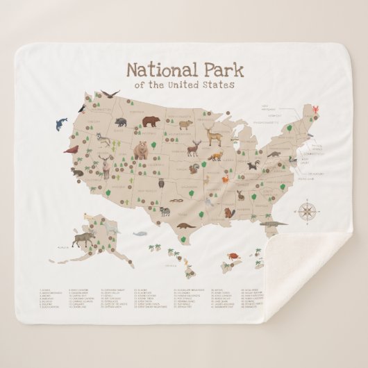 Couverture Sherpa Carte du parc national de Beige Explorez-le (Devant (Horizontal))