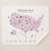Couverture Sherpa Carte du parc national de l'aventure Cute Nursery  (Devant (Horizontal))