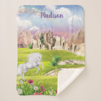 Couverture Sherpa Carte Unicorne Sherpa Blanket personnalisée