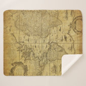 Couverture Sherpa Carte vintage du monde 1635 (Devant (Horizontal))