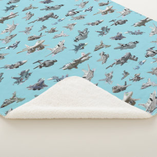 Couverture Sherpa Cartographie avions militaires sans couture motif