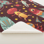 Couverture Sherpa Cartoon aliens vintage seamless pattern. (3/4)