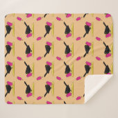 Couverture Sherpa Cartoon Blackbird Manger Un Motif De Crème Glaciai (Devant (Horizontal))