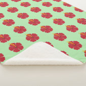 Couverture Sherpa Cartoon rouge Hibiscus simple (3/4)