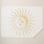 Couverture Sherpa Cartoon Smiling Soleil Face Zazzle Sac fourre-tout (Devant (Horizontal))