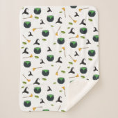 Couverture Sherpa Casquette de sorcière Broom Caldron Motif Hallowee (Devant)