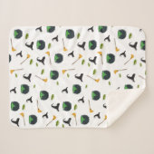 Couverture Sherpa Casquette de sorcière Broom Caldron Motif Hallowee (Devant (Horizontal))