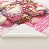 Couverture Sherpa Casquette Père Noël rose Aquarelle pour Filles Noë (3/4)