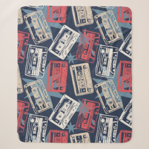 Couverture Sherpa Cassettes Vielles Musique Vintage sans couture