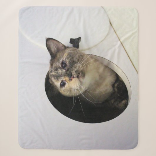 Couverture Sherpa Cat Fleece Blanche (Devant)