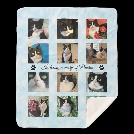 Couverture Sherpa Cat Loss Memorial 12 Photo Sherpa Blanket
