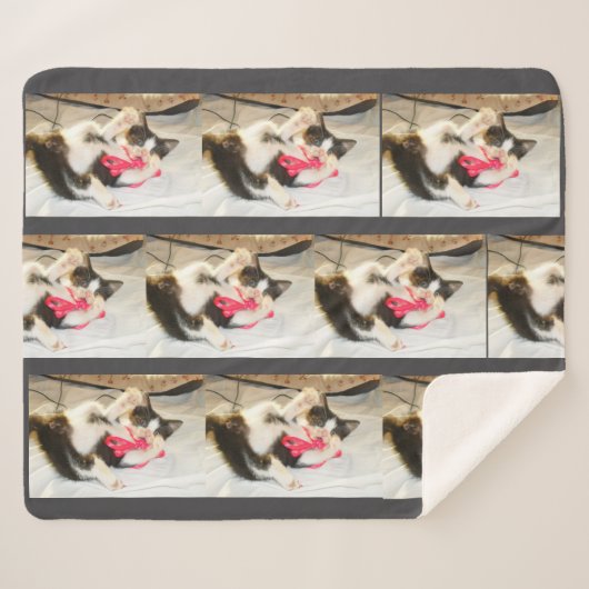 Couverture Sherpa Cat Multiple Photo , Customize,  (Devant (Horizontal))