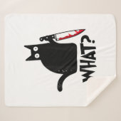 Couverture Sherpa Cat What_ Funny Black Cat  (Devant (Horizontal))