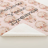 Couverture Sherpa Catcher de rêve floral rose pâle (3/4)