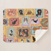 Couverture Sherpa Cavalier King Charles Spaniel Blanche (Devant (Horizontal))