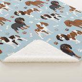 Couverture Sherpa Cavalier King Charles Spaniel Paws and Bones (3/4)