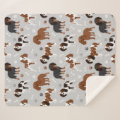 Couverture Sherpa Cavalier King Charles Spaniel Paws and Bones (Devant (Horizontal))