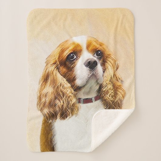 Couverture Sherpa Cavalier Le Roi Charles Spaniel Peinture originale (Devant)