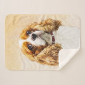 Couverture Sherpa Cavalier Le Roi Charles Spaniel Peinture originale (Devant (Horizontal))
