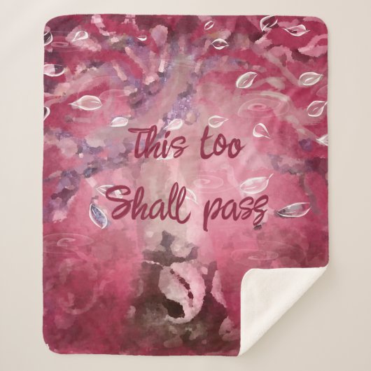 Couverture Sherpa Ce Trop Passe Les Feuilles Abstraits Arbre Rose (Devant)