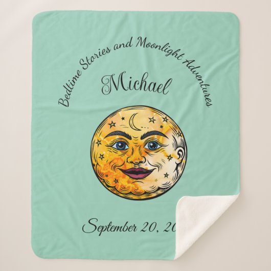 Couverture Sherpa Célébration du Baby shower de la Lune (Devant)