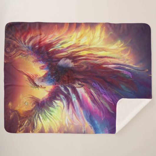 Couverture Sherpa Céleste coloré Phoenix Blanket Sherpa (Devant (Horizontal))