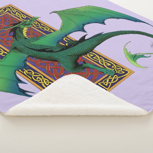 Couverture Sherpa Céleste Pied Travail Dragon Vert Violet (3/4)