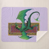 Couverture Sherpa Céleste Pied Travail Dragon Vert Violet (Devant (Horizontal))