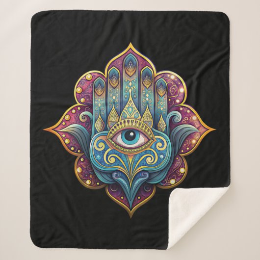 Couverture Sherpa Celestial Hamsa (Devant)