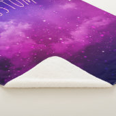 Couverture Sherpa Celestial Purple Galaxy & Stars Personalized Name (3/4)