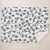 Couverture Sherpa Cellules bleues, Cloches, Bellflowers (Devant (Horizontal))