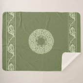 Couverture Sherpa Celtic Knotwork Fish in Green  (Devant (Horizontal))
