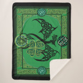 Couverture Sherpa Celtique irlandais de dragon vert (Devant)