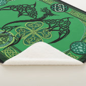 Couverture Sherpa Celtique irlandais de dragon vert (3/4)