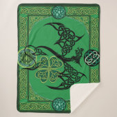 Couverture Sherpa Celtique irlandais de dragon vert (Devant)