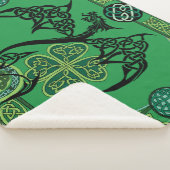 Couverture Sherpa Celtique irlandais de dragon vert (3/4)