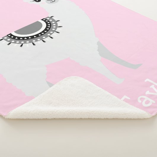 Couverture Sherpa "Cendly Llama Dreams" Blanket Sherpa personnalisée (3/4)