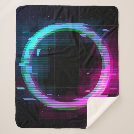 Couverture Sherpa Cercle de jachère à ondes vapeur Synthwave avec b (Devant)