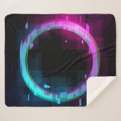 Couverture Sherpa Cercle de jachère à ondes vapeur Synthwave avec b (Devant (Horizontal))