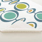 Couverture Sherpa Cercles Abstraits bleus orange vert mi-siècle (3/4)