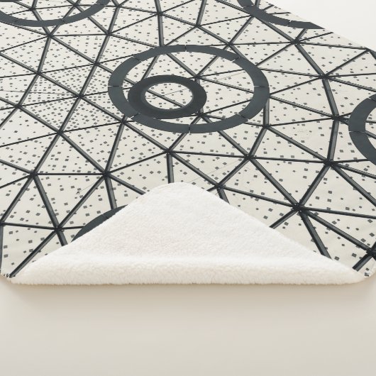 Couverture Sherpa Cercles Abstraits noirs et blancs (3/4)