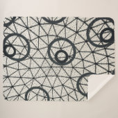 Couverture Sherpa Cercles Abstraits noirs et blancs (Devant (Horizontal))